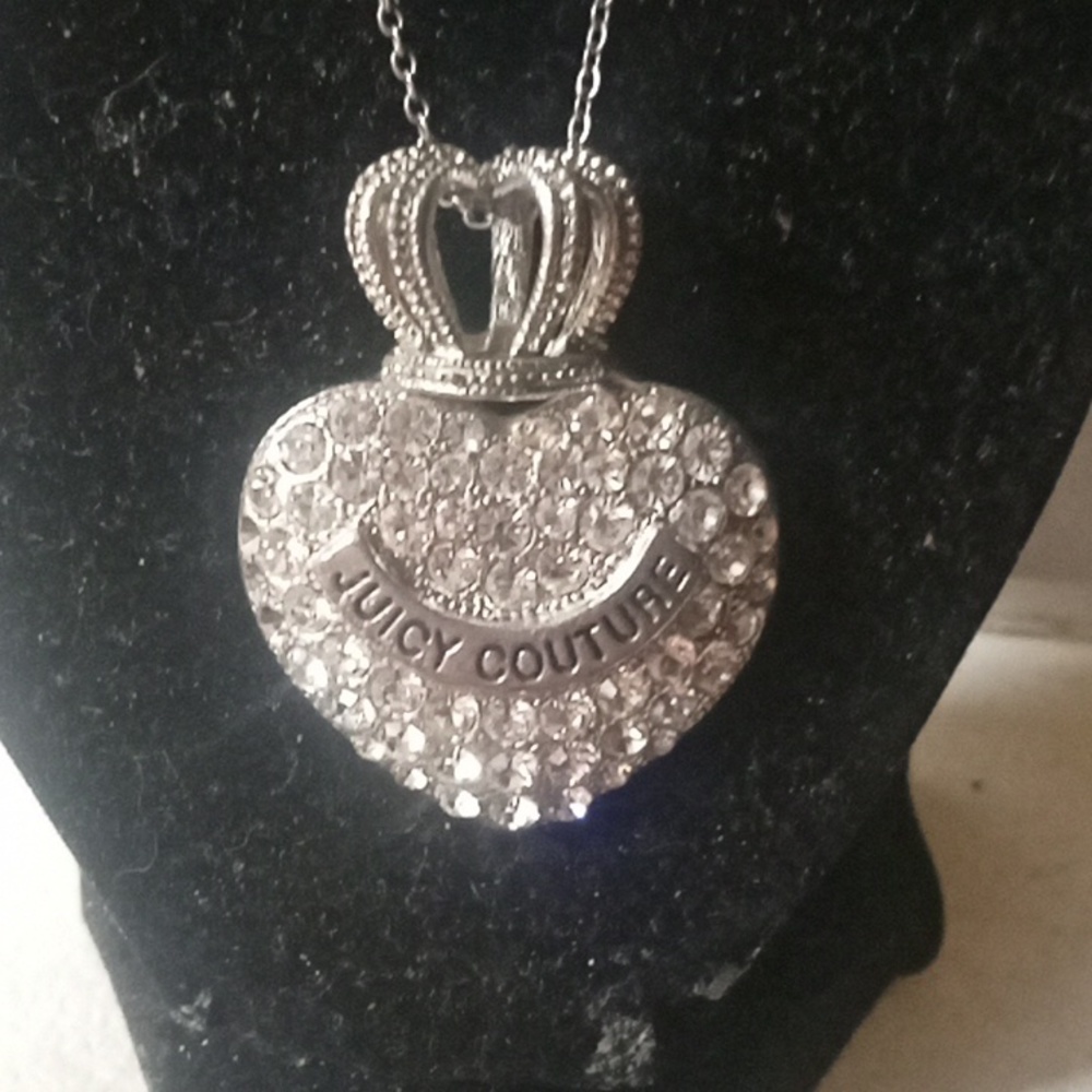 Juicy Couture Vintage Rhinestone Silver Tone Heart
